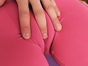 Cameltoe Slut Teen Has Big Round Ass In Tight Lycra Leggings.