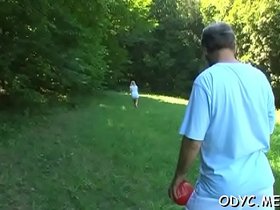 Pretty juvenile teen gets to play with an hard old dick